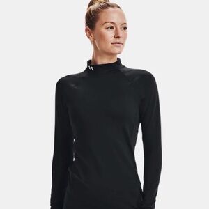 Under Armour Women's Black Mock Neck Long Sleeve Heat Gear.